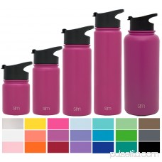 Simple Modern 32oz Summit Water Bottle + Extra Lid - Vacuum Insulated Thermos Simply Wide Mouth 18/8 Stainless Steel Flask - Purple Hydro Travel Mug - Lilac 567920084